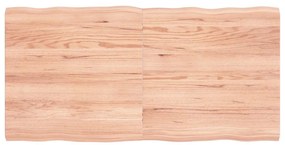 vidaXL Επιφ Τραπεζιού Αν Καφέ 120x60x(2-4)εκ.Ακατέργ. Μασίφ Ξύλο Δρυός