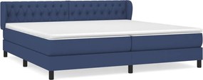 vidaXL Κρεβάτι Boxspring με Στρώμα Μπλε 200x200 εκ. Υφασμάτινο