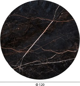 ΕΠΙΦΑΝΕΙΑ ΤΡΑΠΕΖΙΟΥ HPL ΣΤΡΟΓΓΥΛΗ HM6351.34 BLACK MARBLE Φ120εκ.