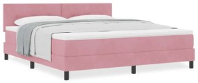 vidaXL Κρεβάτι με Ελατήρια και Στρώμα Ροζ 180 x 200 cm ύφασμα