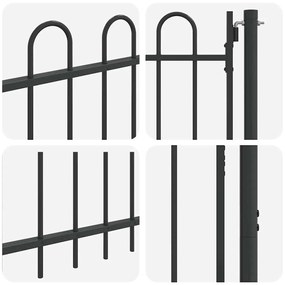 vidaXL Πύλη Φράχτη Γκρι 100 x 120 cm Χάλυβας με Επικάλυψη Πούδρας