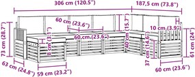vidaXL Σειρά Καναπέ Εξωτερικού 6 τμχ. Λευκό και Μπεζ Πολυεστέρας