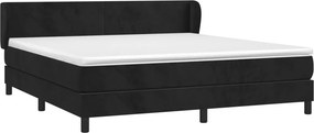 vidaXL Κρεβάτι Boxspring με Στρώμα Μαύρο 180x200 εκ. Βελούδινο