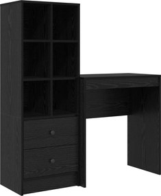 vidaXL Γραφείο με συρτάρι με ράφι με αποθήκευση 2 pcs Μαύρη Οξυά