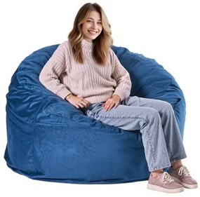 VEVOR Round Bean Bag Chair with Removable and Washable Cover for Adults Blue