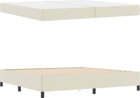 vidaXL Σκελετός Κρεβατιού με στρώμα Κρεμ 200 x 200 cm ύφασμα