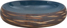 vidaXL Νιπτήρας Οβάλ Καφέ και Μπλε 59 x 40 x 15 εκ. Κεραμικός