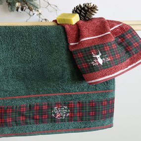 Πετσέτες Χριστουγεννιάτικες Cheerful (Σετ 2τμχ) Green-Red Nima Towels Set 30x50cm