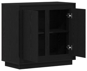 vidaXL Σιρτάρι Μαύρο Δρυς 80x34x75 εκ Επεξεργασμένο Ξύλο