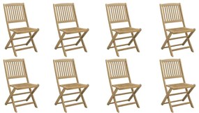 vidaXL Καρέκλες Κήπου Πτυσσόμενες 8 τεμ. 48,5x57x90 εκ. Μασίφ Ακακία
