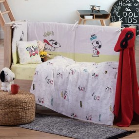 Σεντόνια Βρεφικά Snoopy Masked Hero (Σετ 3τμχ) White Nef-Nef Cradle 120x170cm 100% Βαμβάκι