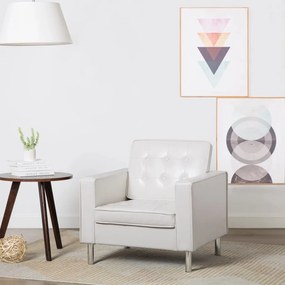 vidaXL Πολυθρόνα Λευκή 75x70x75 εκ. από Συνθετικό Δέρμα