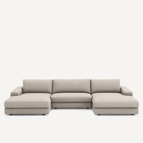 Καναπές 5 θέσεων με υφή βισκόζη-λινό, Skander