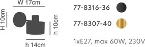 Απλίκα Τοίχου Homelighting 77-8316 Black