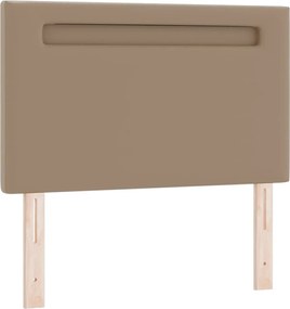 vidaXL LED κεφαλάρι Καπουτσίνο 90 cm Τεχνητό Δέρμα