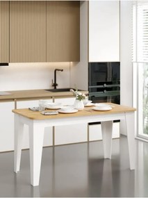 Stewehome Τραπέζι τραπεζαρίας μοντέρνο κλασικού στιλ ορθογώνιο Λευκό 80x130 cm
