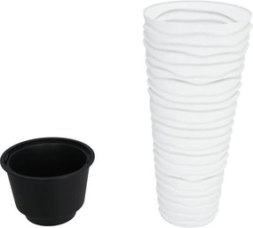 vidaXL Γλάστρα με Αφαιρουμ. Εσωτερικό Λευκή 18/45 Λίτρ. Πολυπρ/λένιο