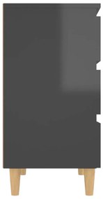vidaXL Συρταριέρα Γυαλιστερή Γκρι 60 x 35 x 69 εκ. από Μοριοσανίδα