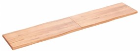 Επιφ Τραπεζιού Αν Καφέ 200x40x(2-4)εκ.Ακατέργ. Μασίφ Ξύλο Δρυός - Καφέ