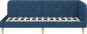 vidaXL Κρεβάτι Γωνίας Μπλε 100 x 200 cm ύφασμα