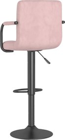 vidaXL Σκαμπό Μπαρ Ροζ Βελούδινο