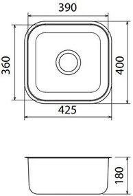 Νεροχύτης Fortinox 280-52,5 x 42,5 εκ.