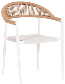ΠΟΛΥΘΡΟΝΑ BERG HM6284.01 ΑΛΟΥΜΙΝΙΟ & TEXTILENE ΛΕΥΚΟ--P.E.TWISTED RATTAN 55x56x79Υεκ (1 Τεμμάχια)