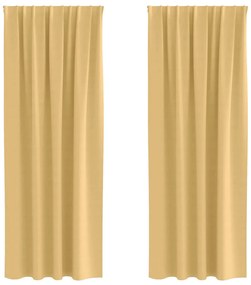 vidaXL Κουρτίνες με κουρτίνες 2 pcs Μπεζ 225x140εκ. Πολυεστέρας