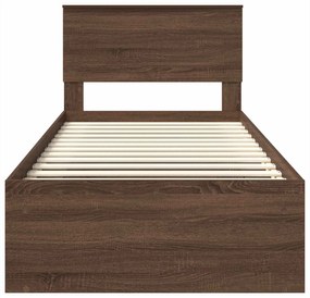 vidaXL Σκελετός Κρεβατιού Καφέ δρυς 90 x 200 cm Επεξεργασμένο ξύλο