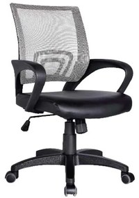 Καρέκλα γραφείου BF2101 Γκρί mesh-Μαύρο PU 57x53x86/96cm