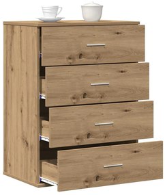 vidaXL Πλαϊνό γραφείο artisan δρυς 60 x 39 x 80 εκ Επεξεργασμένο ξύλο