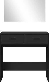 vidaXL Μπουντουάρ με Καθρέφτη Μαύρο 80 x 39 x 80 εκ.