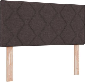 vidaXL Κρεβάτι box spring με στρώμα Σκούρο Καφέ 90 x 200 cm Ύφασμα
