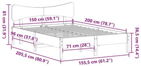 ΣΚΕΛΕΤΟΣ ΚΡΕΒ. ΧΩΡΙΣ ΣΤΡΩΜΑ ΚΑΦΕ ΚΕΡΙΟΥ 150X200 ΕΚ ΜΑΣΙΦ ΠΕΥΚΟ 3328231