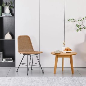 Καρέκλα Pamela pe rattan φυσικό - μαύρα μεταλλικά πόδια 44x58x82 εκ. 44x58x82 εκ.