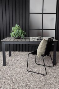 Τραπέζι εξωτερικού χώρου Dallas 665, Polyξύλο, 75x100cm, 40 kg, Μαύρο, Γκρι, Μέταλλο | Epipla1.gr