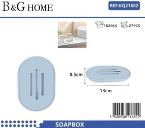 Σαπουνοθήκες μπάνιου πλαστικές - Σετ 5pcs - Light Blue - 21682