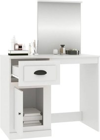 vidaXL Μπουντουάρ με Καθρέφτη Λευκό 90 x 50 x 132,5 εκ. Επεξεργ. Ξύλο