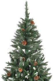 vidaXL Χριστουγεννιάτικο Δέντρο 210 εκ. με Κουκουνάρια/Λευκό Γκλίτερ