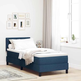 vidaXL Κρεβάτι Box Spring με Στρώμα & LED Μπλε 80x200 εκ. Υφάσματος
