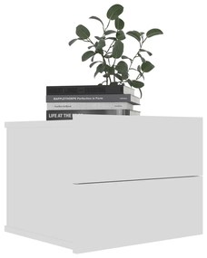 vidaXL Κομοδίνο Λευκό 40 x 30 x 30 εκ. από Επεξ. Ξύλο