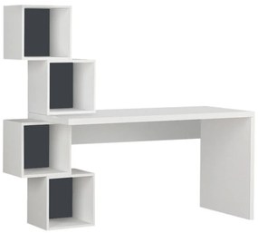 Γραφείο Εργασίας Balance Με Βιβλιοθήκη 214059 153,5x60x143cm White