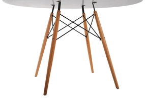 ΤΡΑΠΕΖΙ MINIMAL ΣΤΡΟΓΓΥΛΟ HM8454.01 MDF ΣΕ ΛΕΥΚΟ-ΠΟΔΙΑ ΟΞΙΑΣ ΣΕ ΦΥΣΙΚΟ Φ120Χ75Υεκ.