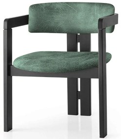 Πολυθρόνα 974NMB1748 58x49x76cm Black-Green Ξύλο