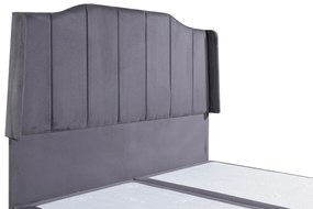 Κρεβάτι BISMUTH Γκρι Βελούδο (Στρώμα 160x200cm) - Μέταλλο - 14810005