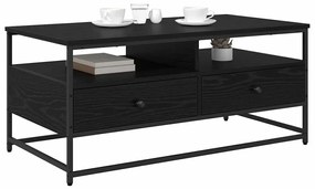 vidaXL Τραπεζάκι σαλονιού με συρτάρι Μαύρη Οξυά 100 x 51 x 45 cm