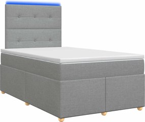 vidaXL Κρεβάτι box spring με στρώμα Ανοιχτό γκρι 120 x 190 cm Ύφασμα