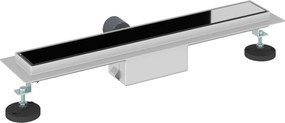 vidaXL Εκροή ντους με γυάλινη επικάλυψη Μαύρο 50 cm