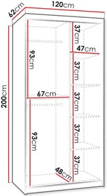 Ντουλάπα Selfie 120 συρόμενη-Mauro