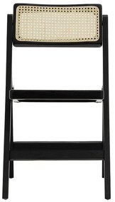 Καρέκλα Yoko πτυσσόμενη μπεζ pvc rattan-μαύρο πόδι 45x54x81 εκ.
